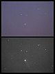 Kometa C/2013 US10 Catalina - pierwsze zdjęcie z terenu Polski. O poranku, 25 listopada 2015r. powiodła się próba zaobserwowania tej komety . Obserwacje wizualne wykonałem Newtonem 250/1520, przez szerokokątny okular 54x. Na Podkarpaciu wschód komety nastąpił o 04:51. W teleskopie przypominała - obserwowaną przez lornetkę jasną gromadę kulistą. Jasność komety oceniłem na 6.2mg. DC = 4, koma = 1,3'. Okno obserwacyjne trwało bardzo krótko i dzięki sprzężeniu dwóch teleskopów na jednym montażu (drugi przygotowany był wcześniej pod fotografie), udało mi się wykonać kilka jej zdjęć. W czasie fotografowania, na jaśniejącym już niebie Catalina znajdowała się zaledwie 5 stopni nad horyzontem. Parametry: 2015.11.25. 05:26-05:31CSE. Reflektor Newtona 205/907+MPCC+N.D300. Exp.4x30sek.ISO1600. Świetne warunki pogodowe.   
